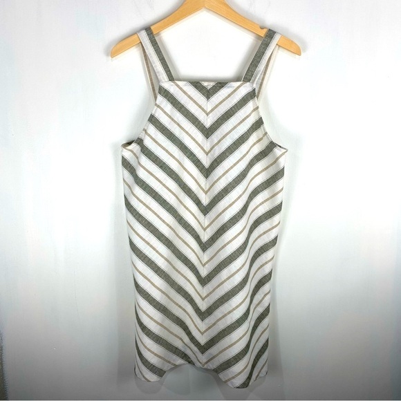Altar'd State Layla Linen Chevron Striped Sleeveless Mini Sun Dress Size Medium - Picture 1 of 5